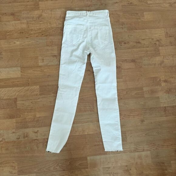 Zara White Skinny Jeans with Stripe Size 2 - Picture 6 of 6